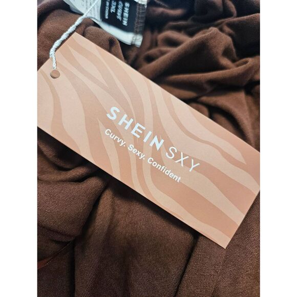 SHEIN Sexy Shorts Romper SZ 3XL Brown Halter NEW TAGS - Picture 8 of 9